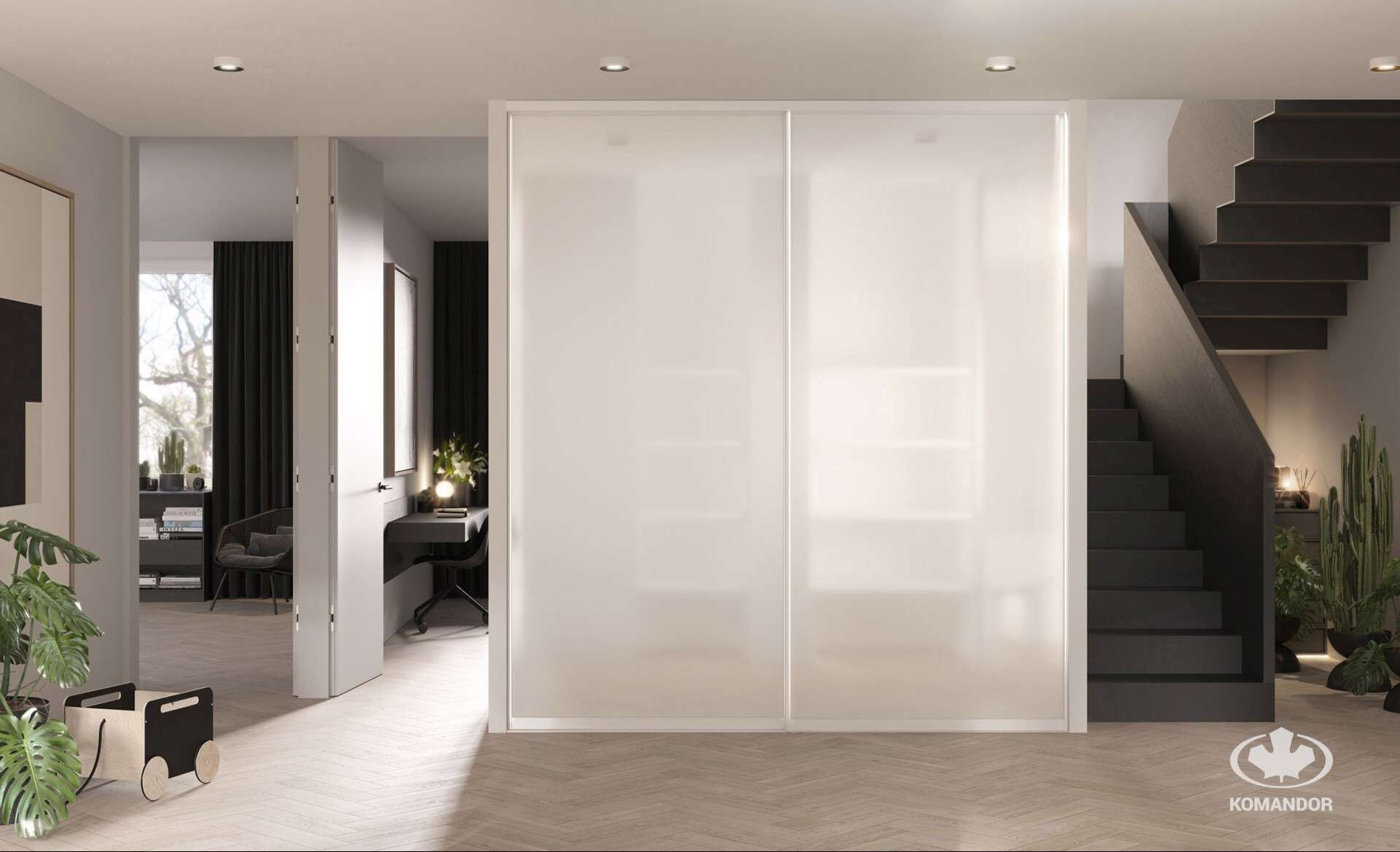fehér egyedi beépített szekrény nappaliba
